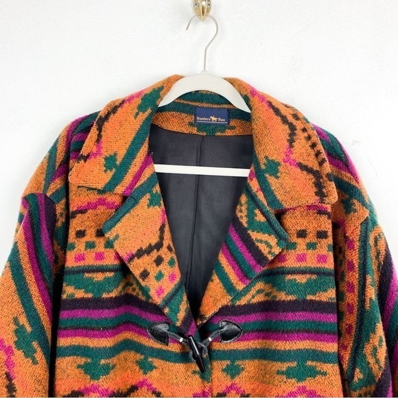 Vintage Hunters Run Southwestern Print Longline Coat Sz XXL - Picture 3 of 12